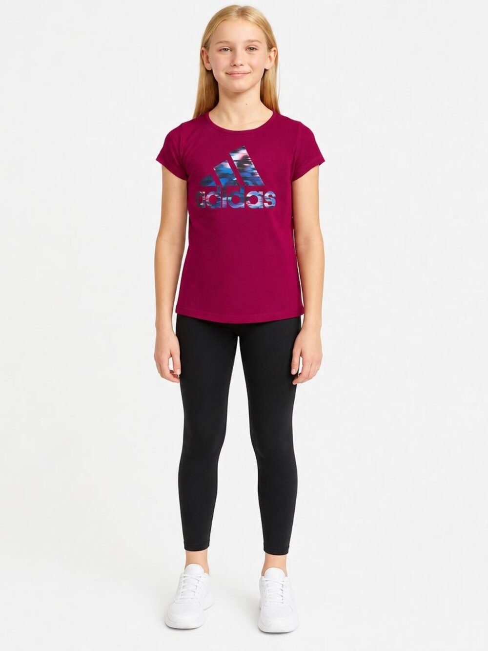 Adidas Girls Magenta Tee Shirt | Size Large 14 | Activewear Athleisure Top